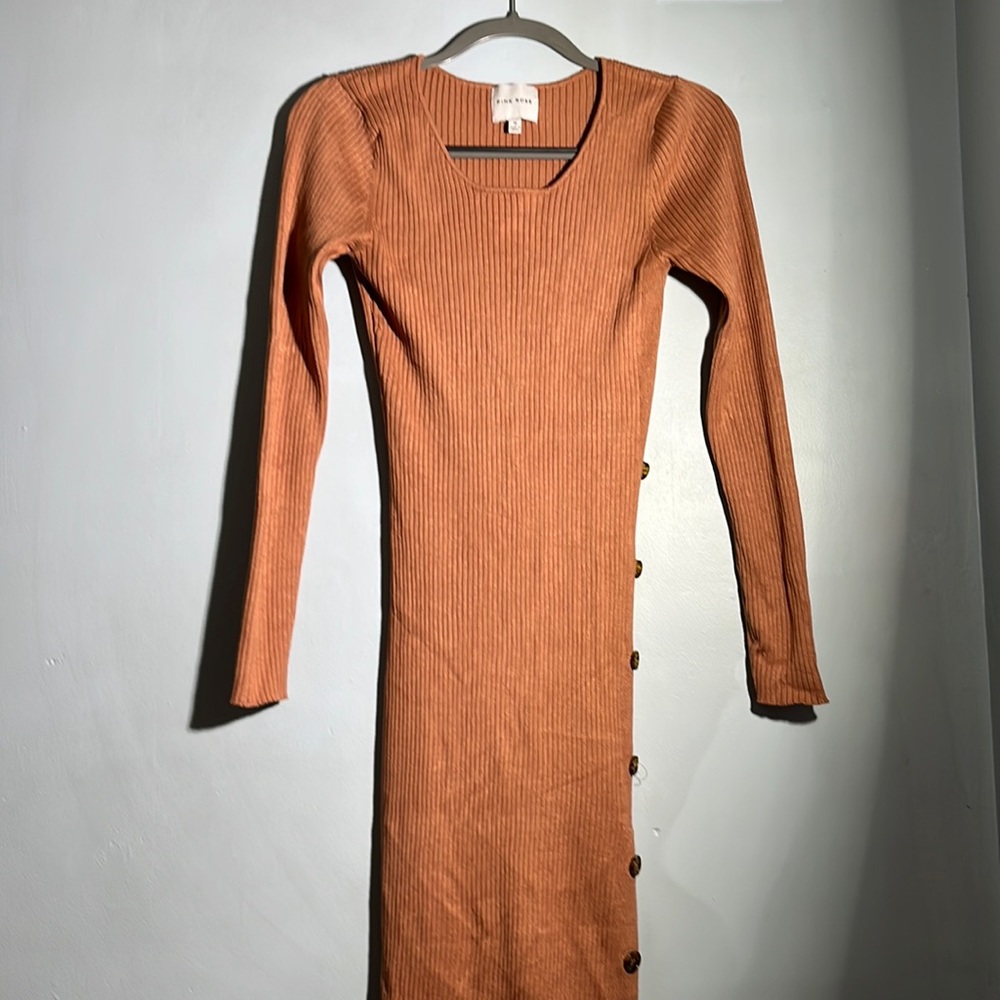 Pink Rose Dress, long-sleeved